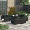 vidaXL 10-tlg. Garten-Lounge-Set mit Auflagen Poly Rattan Schwarz