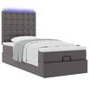 vidaXL Ottoman-Bett mit Matratze & LEDs Grau 80x200 cm Kunstleder