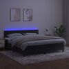 vidaXL Boxspringbett mit Matratze & LED Schwarz 160x200 cm Samt