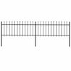 vidaXL Gartenzaun mit Speerspitze Stahl 359 x 80 cm Schwarz