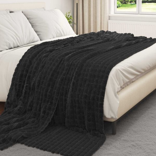 vidaXL Wohndecken 6 pcs Schwarz 240 x 220 cm Fleece