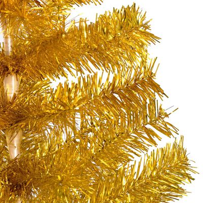 vidaXL Künstlicher Weihnachtsbaum Beleuchtung & Kugeln Gold 120 cm PET