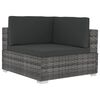 vidaXL Ecksofas 2 Stk. mit Auflagen Poly Rattan Grau
