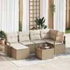 vidaXL Garten-Sofa-Set mit Kissen mit Speicher 7 pcs Beige und Creme