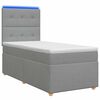 vidaXL Boxspringbett mit Matratze Hellgrau 90 x 190 cm Stoff