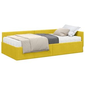 vidaXL Eckbettgestell mit Matratze Sonstiges 2 pcs Gr&uuml;n Samt