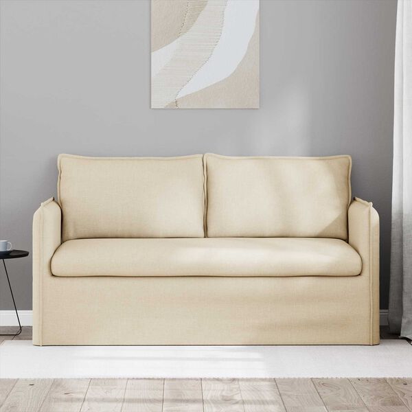 vidaXL Sofa Creme Gesamtabmessungen: 156 x 82 x 85 cm (B x T x H) Samt