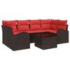 vidaXL Gartensofa-set mit Speicher 7 pcs Beige und Rot Poly-Rattan