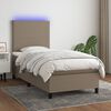 vidaXL Boxspringbett mit Matratze & LED Taupe 80x200 cm Stoff