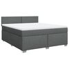 vidaXL Boxspringbett mit Matratze Dunkelgrau 180x200 cm Stoff