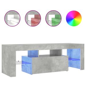 vidaXL TV-Schrank mit LED-Beleuchtung Betongrau 120x35x40 cm