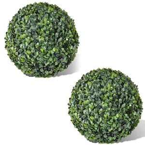 vidaXL Kunstpflanze Buchsbaum Kugelform 2 St&uuml;ck 35 cm