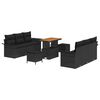 vidaXL Gartensofa-set mit Kissen 9 pcs Schwarz Poly-Rattan