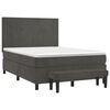 vidaXL Boxspringbett mit Matratze Dunkelgrau 140x190 cm Samt