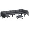 vidaXL Gartensofa-set mit Kissen 8 pcs Schwarz Stahl