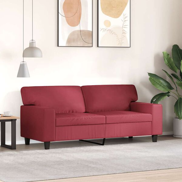 vidaXL 2-Sitzer-Sofa Weinrot 140 cm Kunstleder