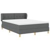 vidaXL Boxspringbett mit Matratze Dunkelgrau 140 x 200 cm Stoff