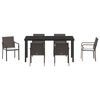 vidaXL Garten Essgruppe 7 pcs Braun Poly Rattan