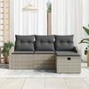 vidaXL Sofa Set mit Kissen 4 pcs Poly-Rattan