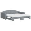 vidaXL Tagesbett Ausziehbar mit Matratze Hellgrau 90x190 cm Stoff