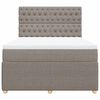 vidaXL Boxspringbett mit Matratze Taupe 140x190 cm Stoff