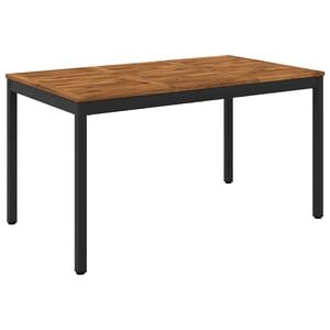 vidaXL Gartentisch Nat&uuml;rlich und Schwarz 141 x 80,5 x 75 cm