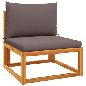 vidaXL Gartensofa ohne Armlehnen mit Kissen Holz Akazie & Seil