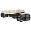 vidaXL Gartensofa-set 9 pcs Schwarz und Cremewei&szlig; Poly-Rattan
