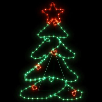 vidaXL LED-Silhouette Weihnachtsbaum 144 LEDs 88x56 cm
