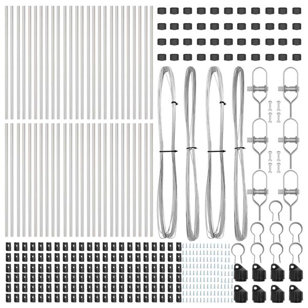 vidaXL Zaunpfosten Sonstiges 52 pcs Grau 3,2 x 3,2 x 120 cm Stahl