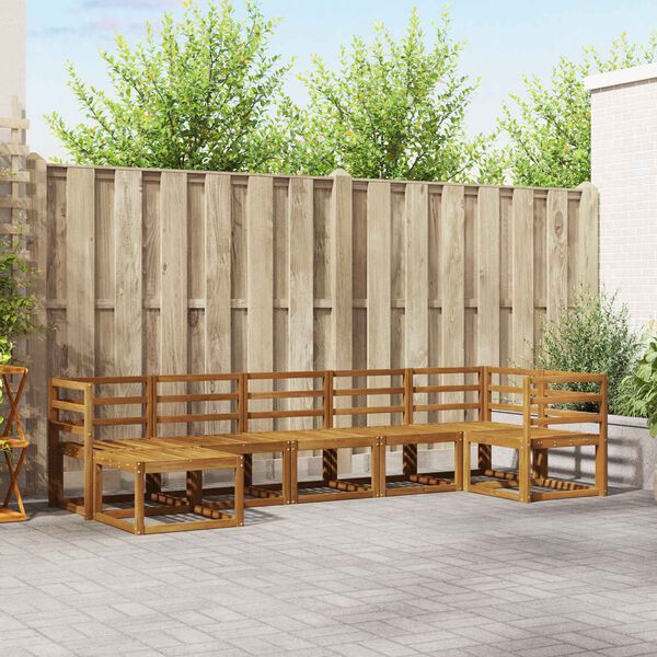 vidaXL Outdoor-Sofagarnitur 7 pcs Natur Massivholz Akazie