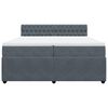 vidaXL Boxspringbett mit Matratze Dunkelgrau 200x200 cm Samt