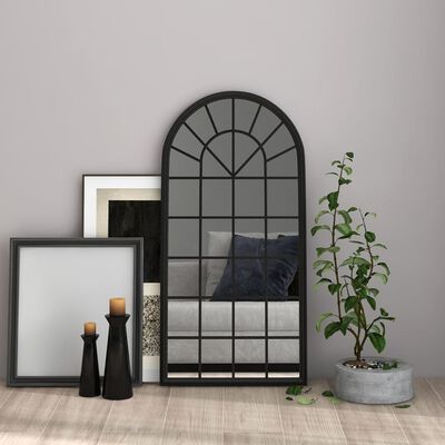 Spiegel industriell Fenster-Optik - Eisen - 140 x 51 cm - Schwarz