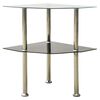 vidaXL Beistelltisch mit 2 Ablagen Transparent 38x38x50 cm Hartglas