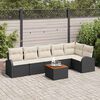 vidaXL Gartensofa-set mit Kissen 7 pcs Schwarz Poly-Rattan