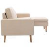 vidaXL 3-Sitzer-Sofa mit Hocker Creme Stoff