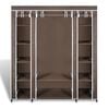 vidaXL Stoffschrank mit Fächern und Stangen 45×150×176 cm Braun