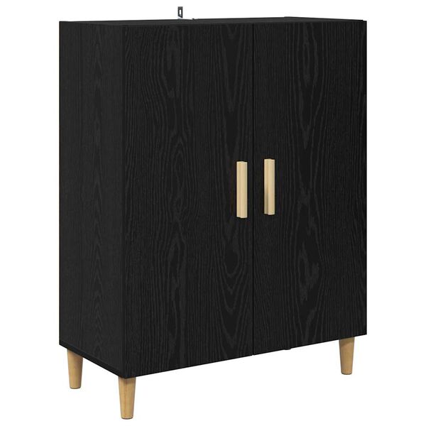 vidaXL Sideboard Schwarz Eichen-Optik 70 x 34 x 90 cm Holzwerkstoff