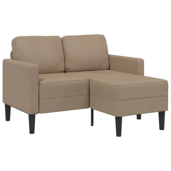 vidaXL 2-Sitzer-Sofa mit Chaiselongue L-Form Cappuccino-Braun 125 cm