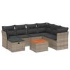 vidaXL 8-tlg. Garten-Sofagarnitur mit Kissen Grau Poly Rattan