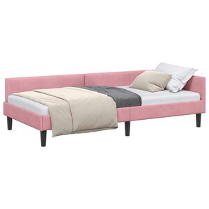 vidaXL Eckbettgestell Rosa 80 x 200 cm Samt