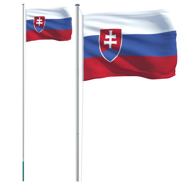 vidaXL Flagge der Slowakei mit Mast 6,23 m Aluminium
