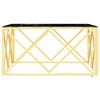 vidaXL Couchtisch Golden 80x80x40 cm Edelstahl und Glas