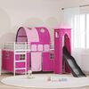 vidaXL Kinderloftbett Wei&szlig; und Rosa 100 x 200 cm Metall