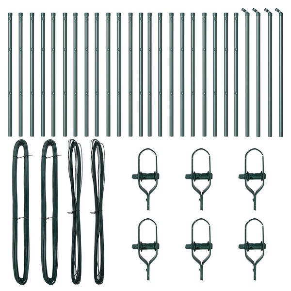 vidaXL Zaunpfosten Sonstiges 26 pcs Grau 3,2 x 3,2 x 70 cm Stahl