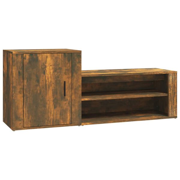 vidaXL Schuhschrank R&auml;uchereiche 130x35x54 cm Holzwerkstoff