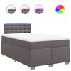 vidaXL Boxspringbett mit Matratze Grau 120x200 cm Kunstleder