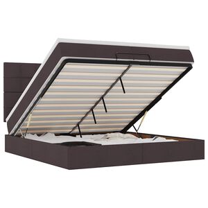 vidaXL Ottoman-Bett mit Matratzen Dunkelbraun 200x200 cm Stoff