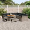 vidaXL Gartensofa-set mit Kissen 13 pcs Grau Poly-Rattan