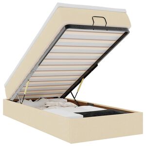 vidaXL Ottoman-Bett mit Matratze Creme 80x200 cm Stoff